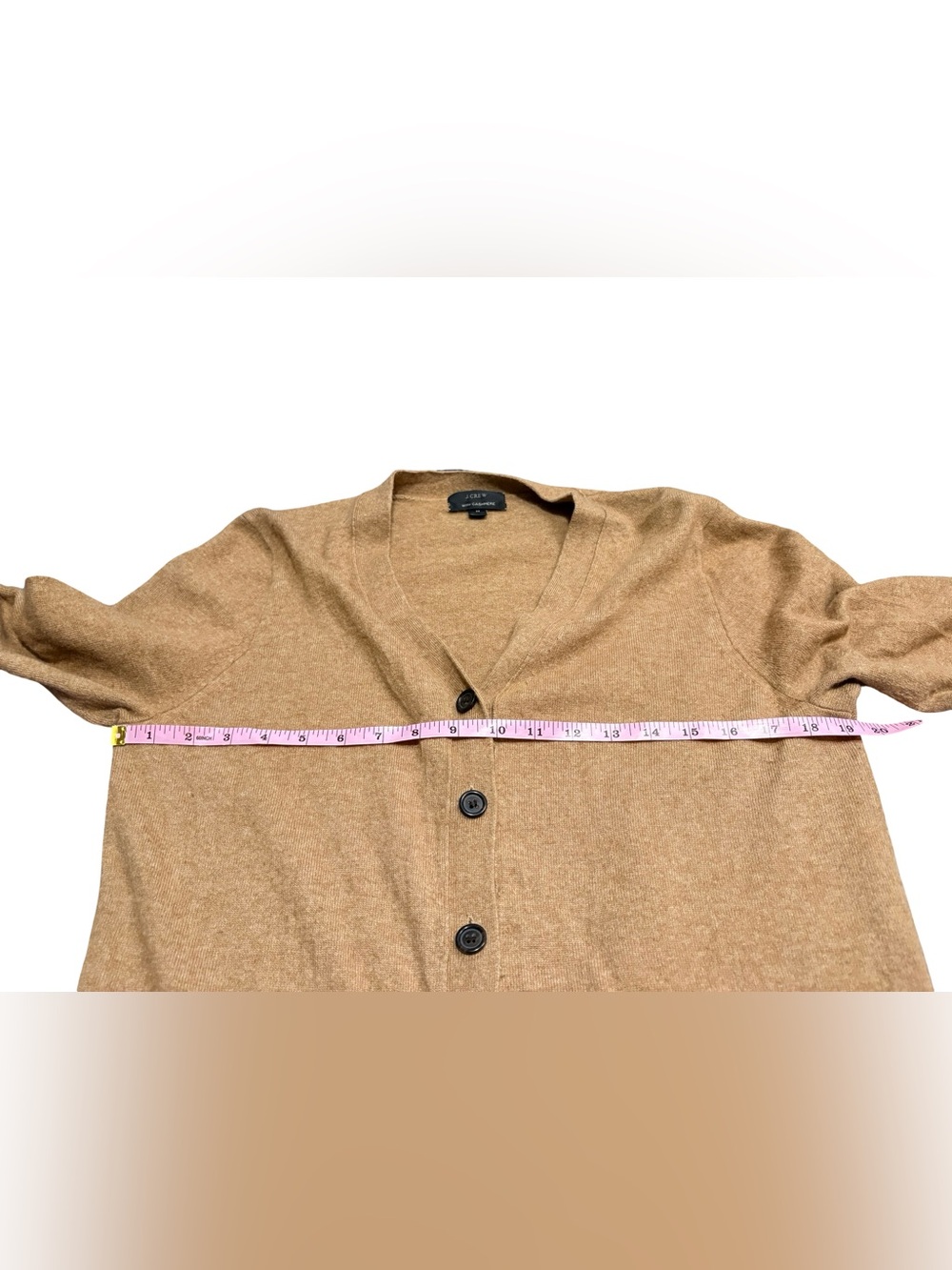J.Crew With Cashmere Camel Button Front Cardigan Sweater Size M - Picture 7 of 9